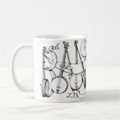 Banjo mit Banjos-Illustrationskunst Kaffeetasse (Links)
