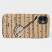 Banjo mit Notenen-Hintergrund Case-Mate iPhone Hülle (Rückseite (Horizontal))