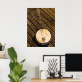 Banjo Music Instrument on Wood Poster (Heimbüro)