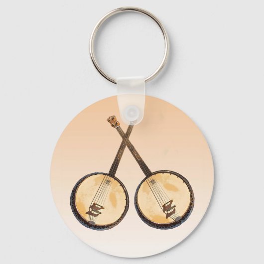 Banjo Music Instruments Keychain Schlüsselanhänger (Vorderseite)