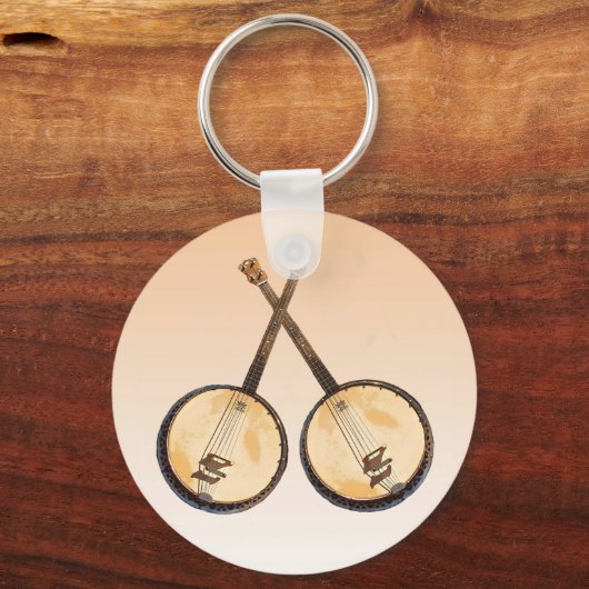 Banjo Music Instruments Keychain Schlüsselanhänger (Vorderseite)