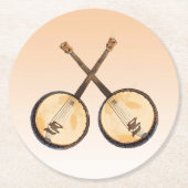 Banjo Music Instruments Paper-Untersetzer Runder Pappuntersetzer (Vorderseite)