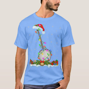 Banjo Music Lover Matching Weihnachtsmannmütze Ban T-Shirt