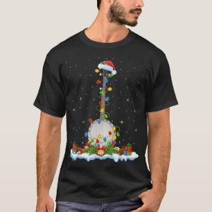 Banjo Music Lover Xmas Lighting Weihnachtsmannmütz T-Shirt