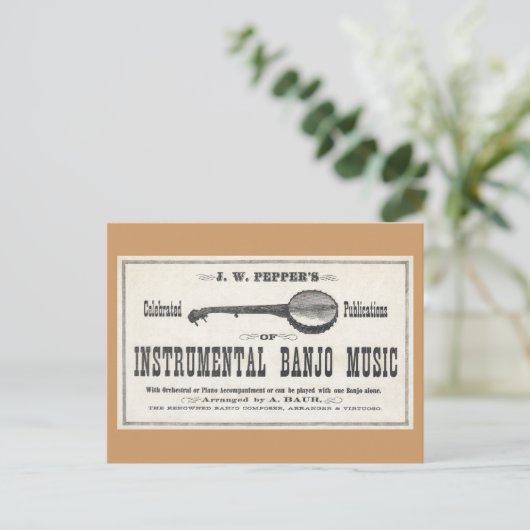 Banjo Music Postcard Postkarte (Stehend Vorderseite)