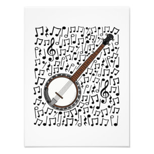 Banjo Musical Notes Banjoist Folksmusiker Fotodruck
