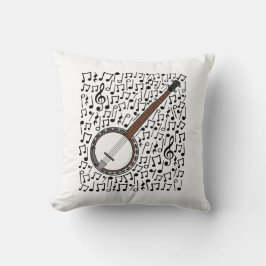 Banjo Musical Notes Banjoist Folksmusiker Kissen