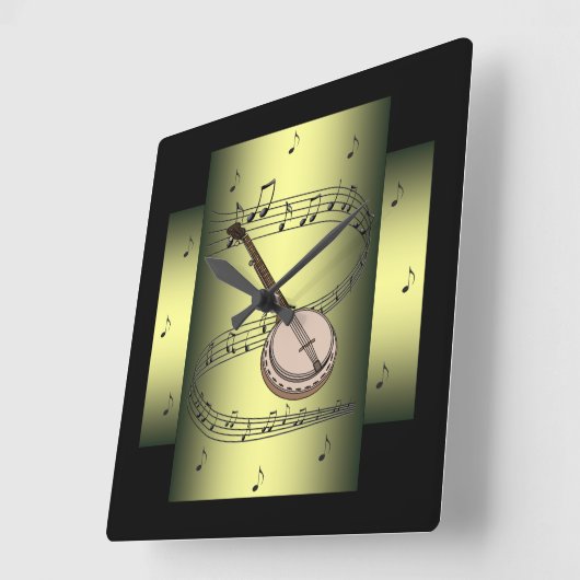 Banjo ~ Musical Swirl ~ Anmerkungen ~ * Quadratische Wanduhr (Winkel)