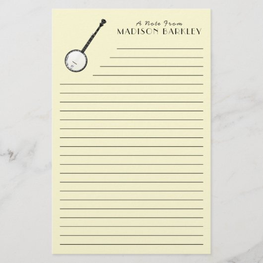 Banjo Musician Music Teacher Briefpapier (Vorderseite)