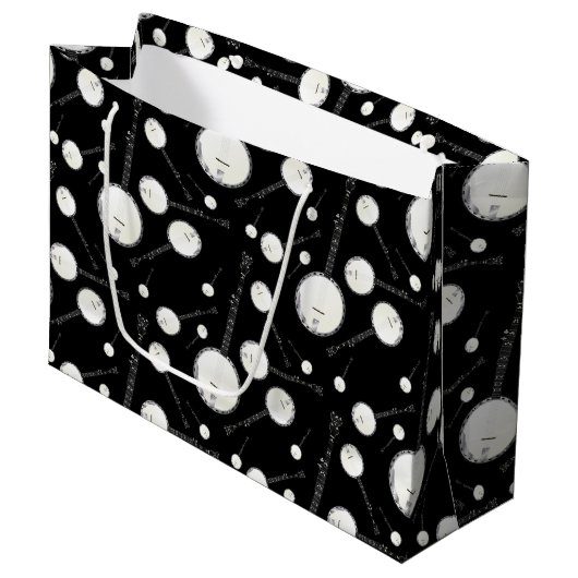 Banjo Musician Music Teacher Große Geschenktüte (Vorderseite Schrägansicht)