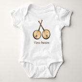 Banjo-Musik-Instrument-Baby-Bodysuit Baby Strampler (Vorderseite)