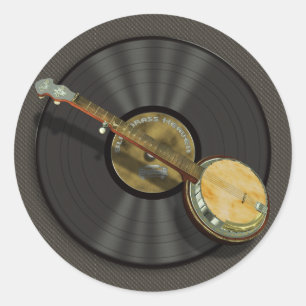 Banjo-Musik-Rundaufkleber Runder Aufkleber