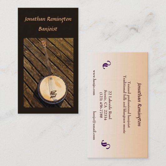 Banjo-Musiker-Visitenkarte Visitenkarte (Vorne/Hinten)
