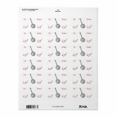 Banjo & Notes-Sticker Adressaufkleber (Vorne)