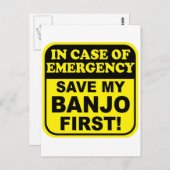 Banjo-Notfall Postkarte (Vorne/Hinten)