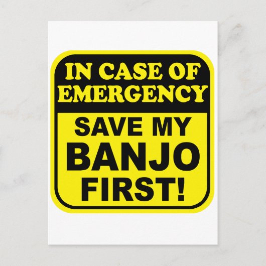 Banjo-Notfall Postkarte (Vorderseite)