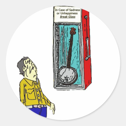 Banjo-Notfall Runder Aufkleber (Vorderseite)