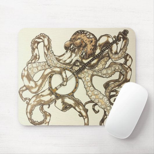 Banjo Octopus Mousepad (Mit Mouse)