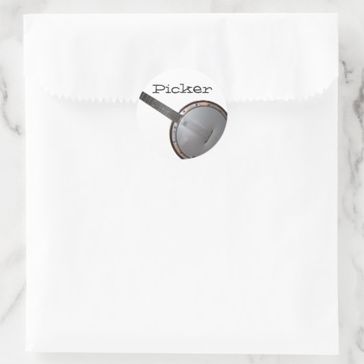 Banjo Picker Runder Aufkleber (Tasche)