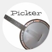 Banjo Picker Runder Aufkleber (Vorderseite)