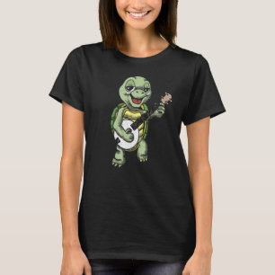 Banjo Picking Turtle Niedlich Terrapin Music Graph T-Shirt