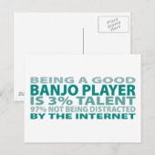 Banjo Player 3% Talent Postkarte (Vorne/Hinten)