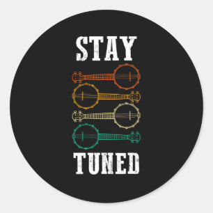 Banjo Player Bluegrass Folk Music Bleibe Runder Aufkleber