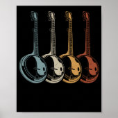 Banjo Player Folk Country Music Retro Banjos Poster (Vorne)