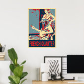 Banjo Player im französischen Viertel Poster (Heimbüro)