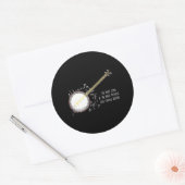 Banjo Player Musiknotens Bluegrass Stringband Runder Aufkleber (Umschlag)