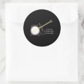 Banjo Player Musiknotens Bluegrass Stringband Runder Aufkleber (Tasche)