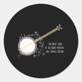 Banjo Player Musiknotens Bluegrass Stringband Runder Aufkleber