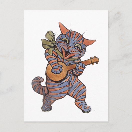 Banjo Playing Cat Postkarte (Vorderseite)