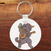 Banjo Playing Cat Schlüsselanhänger (Vorderseite)