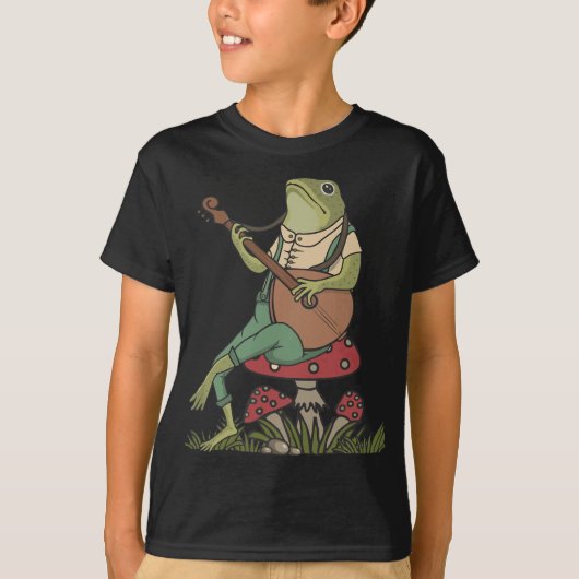 Banjo Playing Cotattcore Ästhetischer Frosch auf M T-Shirt (Vorderseite)