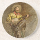 Banjo Playing Ranchero singende Cowboy in Old West Getränkeuntersetzer (Vorne)