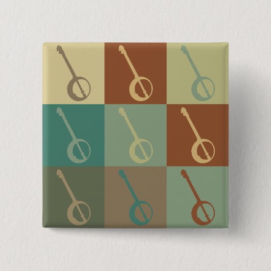 Banjo-Pop-Kunst Button (Vorderseite)