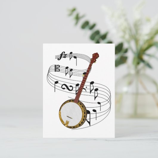 Banjo Postkarte (Stehend Vorderseite)