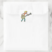 Banjo Quadratischer Aufkleber (Tasche)
