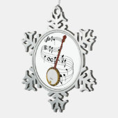 Banjo Schneeflocken Zinn-Ornament (Rechts)