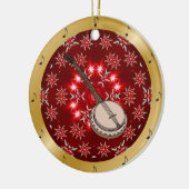 Banjo ~ Silber ~ Red~ Gold~ Weihnachten~ Keramik Ornament (Links)