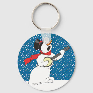 Banjo Snowman Schlüsselanhänger