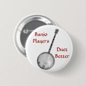 Banjo-Spieler-Duo verbessern Knopf Button (Vorne & Hinten)