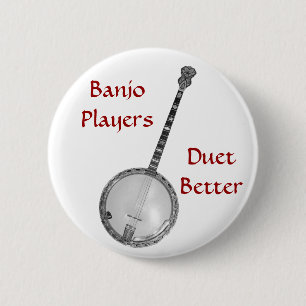 Banjo-Spieler-Duo verbessern Knopf Button