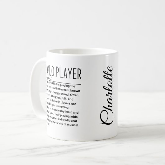 Banjo-Spieler Kaffeetasse (Vorderseite Links)