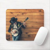 Banjo-Spieler-Mausunterlage Mousepad (Mit Mouse)