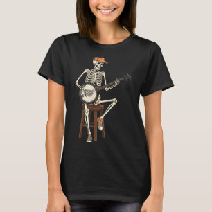 Banjo-Spieler Skelett Halloween Lustige Männer Jun T-Shirt