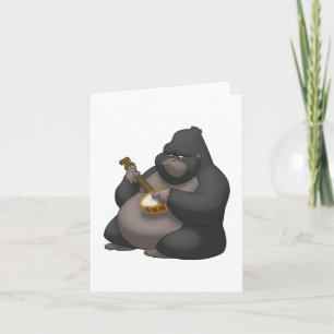 Banjo-Strummin' Gorilla Note Card Karte