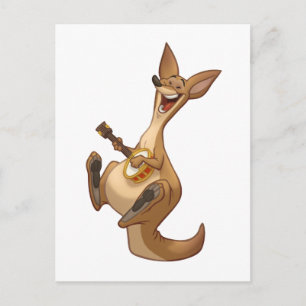 Banjo-Strummin’ Kangaroo Postcard Postkarte
