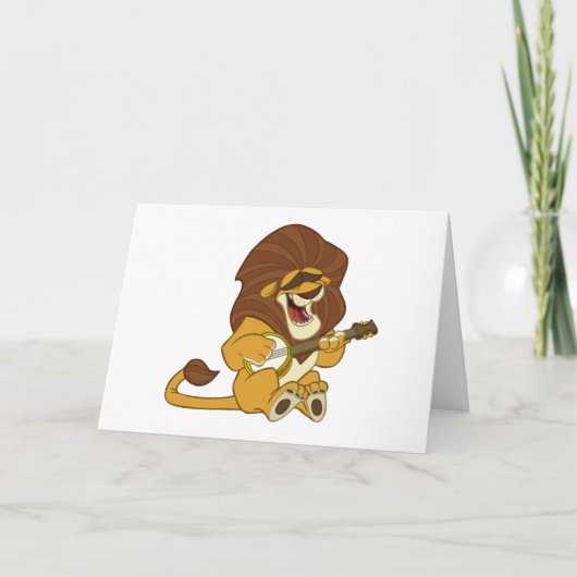 Banjo-Strummin’ Lion Card Karte (Vorderseite)